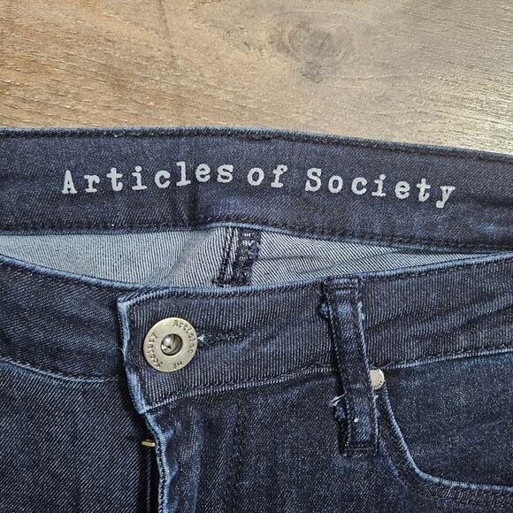 Articles of Society Jeans Womens Dark Wash Denim Mid Rise Skinny Size 28 - Picture 4 of 16
